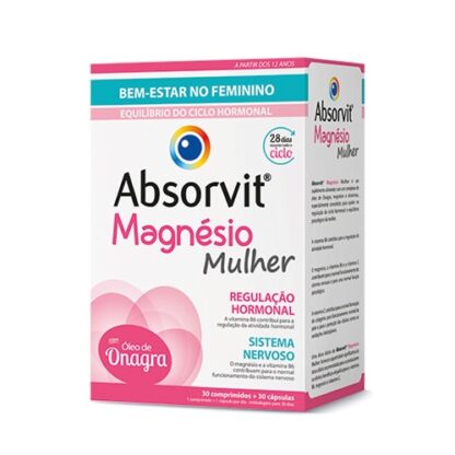 Absorvit Magnésio Mulher 30 Comprimidos + 30 Cápsulas