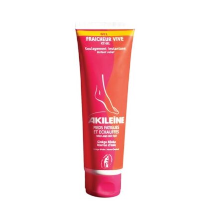 Akileine Gel Frescura Viva 125ml, o Gel Frescura Viva Akileïne®, pela sua dupla ação calmante e refrescante, alivia imediata e de forma prolongada os pés cansados e quentes. O efeito refrescante mantém-se prolongadamente após a aplicação.