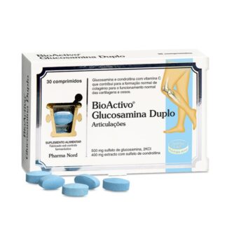 BioActivo Glucosamina Duplo é um suplemento alimentar formulado para apoiar a saúde das articulações.