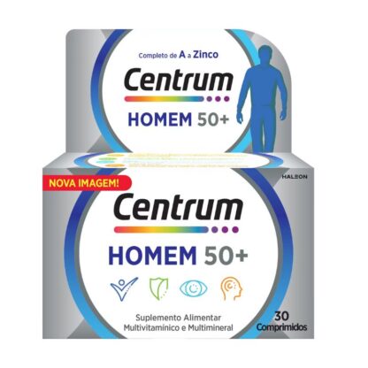 A Pharmascalabis apresenta com exclusividade o Centrum Homem 50+ 30 Comprimidos, um suplemento alimentar desenvolvido para atender às necessidades nutricionais específicas dos homens com mais de 50 anos