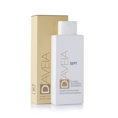 D-Aveia Emulsão Limpeza Sept 200ml, emulsão de limpeza que permite uma higiene antisséptica suave e delicada das mãos e do corpo, preservando o equilíbrio fisiológico cutâneo e reforçando as desfesas naturais da pele