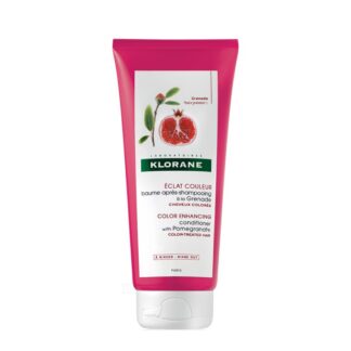 Klorane Bálsamo Após Champô Casca De Romã 200ml, rico em taninos de Romã, o cuidado capta e fixa a cor e desembaraça instantaneamente,