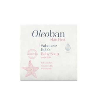 Oleoban Bebé Sabonete 100gr, é um produto indicado na higiene e hidratação diária da pele sensível e desidratada do bebé e recém-nascido
