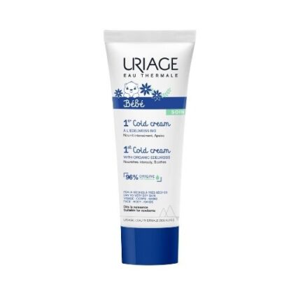Uriage Bebé Primeiro Cold Cream 75ml, textura untuosa e não oleosa, cuidado que protege o rosto e corpo no dia-a-dia