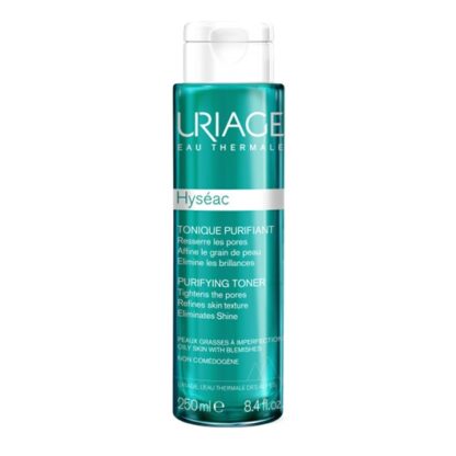 Uriage Hyséac Tónico Purificante 250ml, deixa a pele fresca e limpa, visivelmente livre de imperfeições. Este tónico purificante diminui o diâmetro dos poros, matifica e afina o grão da pele sem secar