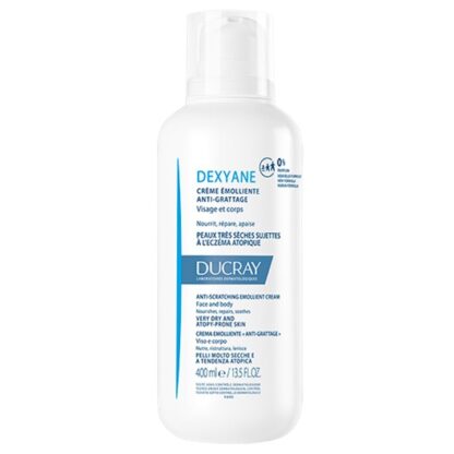 Ducray Dexyane Creme Emoliente Anti-Prurido 400ml,creme emoliente anti-prurido que ajuda na reparação da barreira cutânea alterada, suaviza as irritações e nutre a pele seca de tendência atópica. Pele com tendência atópica. A partir de 3 anos de idade