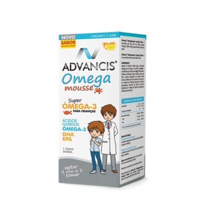 Advancis Omega Mousse  é um suplemento alimentar sob a forma de emulsão, composto por ácidos gordos essenciais ómega-3, com elevada concentração em ácido docosahexaenóico (DHA).