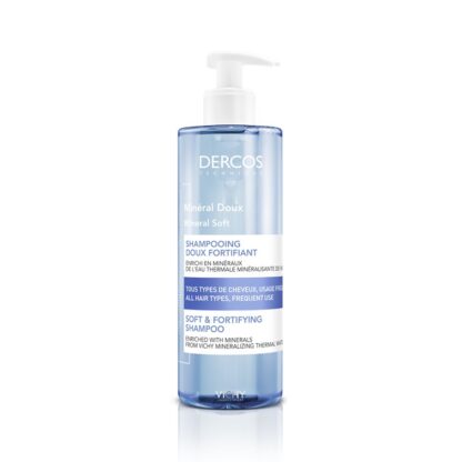Vichy Dercos Technique Champô Mineral Suave 400ml, o champô Mineral Suave para adultos e crianças acima dos 3 anos de idade.