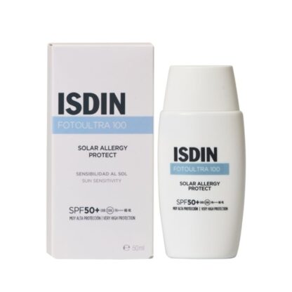 Descubra o poder do Isdin FotoUltra Solar Allergy Fusion Fluid FPS 100+ 50 ml, a sua solução especializada para proteção contra alergias solares, disponível na Pharmascalabis