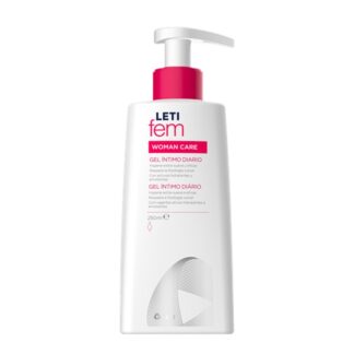 Letifem Woman Gel Íntimo 250ml, especialmente formulado para a higiene íntima diária da mulher.