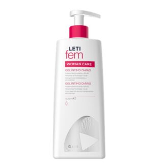 Letifem Woman Gel Íntimo 500ml, especialmente formulado para a higiene íntima diária da mulher.