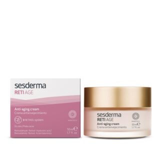 Sesderma Reti Age Creme Facial Anti-Idade 50 ml, com a finalidade de prevenção e correção dos sinais de envelhecimento cutâneo