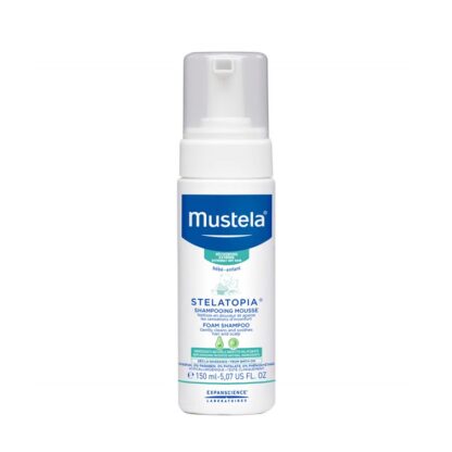Mustela Stelatopia Champô Espuma 150 ml, certamente desenvolvido para lavar o cabelo do bebé e criança atópica, desde o nascimento. Incluindo aliás, bebés provenientes da Neonatologia.
