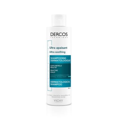 Vichy Dercos Technique Champô Ultra-Apaziguante Cabelo Normal a Oleoso 200ml o champô Ultra Apaziguante fresco que apazigua o couro cabeludo sensível imediatamente e reduz o prurido.
