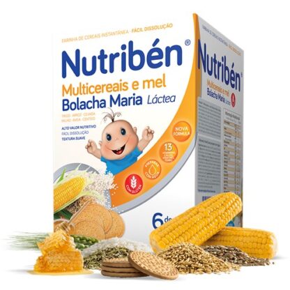 Nutribén Multicereais e Mel Bolacha Maria Láctea 600gr