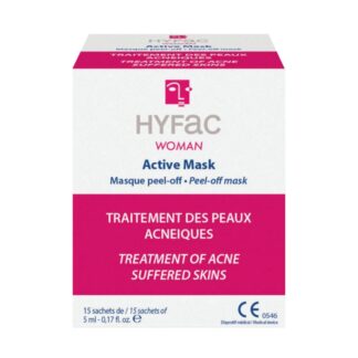 Hyfac Women Mask 15 Saquetas, é recomendada para o tratamento da acne, sobretudo na forma Pápulo-Pustulosa tardia, como adjuvante no processo de normalização e reparação da pele.