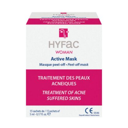 Hyfac Women Mask 15 Saquetas, é recomendada para o tratamento da acne, sobretudo na forma Pápulo-Pustulosa tardia, como adjuvante no processo de normalização e reparação da pele.