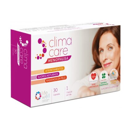 Climacare 30 Cápsulas, destina-se a todas as mulheres que desejam preservar sua feminilidade durante a menopausa e climatério sem recorrer a hormonas, mesmo que de origem vegetal.