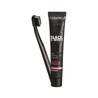 Curaprox Black is White Pasta Dentífrica Branqueadora Preta 90ml + 1 Escova