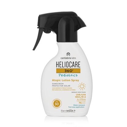 Heliocare 360º Pediatrics Atopic Lotion Spray SPF50 250ml, fotoimunoproteção alta num formato em spray com pistola, que permite una dosificação adequada