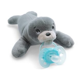 Philips Avent Ultra Soft Snuggle Foca com Chupeta Azul Menino 0-6M