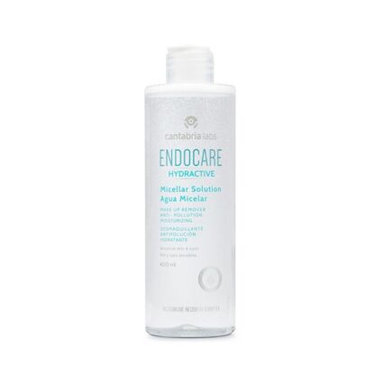 Endocare Hydractive Água Micelar 400ml, limpeza diária para todos os tipos de pele, incluindo a pele sensível e intolerante, com deli-cados ativos que limpam e desmaquilham em profundidade, eliminando inclusivamente a maquilhagem resistente à água