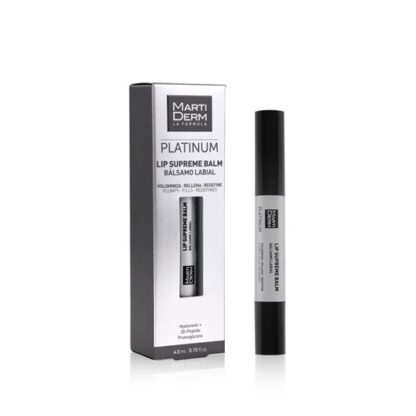 Martiderm Lip Supreme Balm 4.5ml, é o novo produto labial da gama Platinum que dá volume, preenche e redefine os lábios, conferindo um brilho natural e proporcionando uma agradável sensação de frescura. Graças aos seus ingredientes inovadores, combate a perda de volume dos lábios e hidrata-os instantaneamente, deixando-os lisos e definidos.