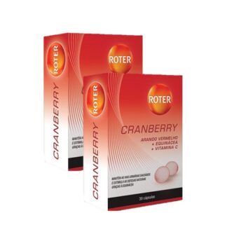 Roter Cranberry 2x30 Cápsulas, suplemento alimentar formulado com arando vermelho, equinácea e vitamina C indicado para manter as vias urinárias saudáveis e estimular as defesas naturais graças à equinácea.