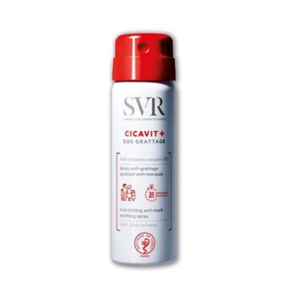 SVR Cicavit SOS Prurido Spary 40ml, cuidado reparador e antimarcas. Para todo o tipo de pele. Indicado para comichão temporária ou prolongada