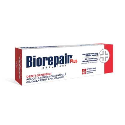 Biorepair Plus Pasta Dentes Sensíveis 75ml pasta dentífrica para dentes sensíveis. Reduz a sensibilidade dentária deste a 1ª aplicação. Sabor neutro