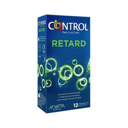 Control Retard 12 Preservativos, para experimentar a intimidade da melhor forma, devemos dedicar-lhe todo o tempo que merece. Retard é um preservativo lubrificado no interior com uma substância especial com efeito retardador, a benzocaína, para favorecer relações mais duradouras e prolongar o prazer.