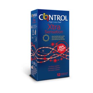 Control Xtra Sensation 12 Preservativos para dar prazer é necessário saber estimular os pontos certos e Xtra Sensation consegue isso de forma inigualável. Um preservativo ultra estimulante que oferece sensações incrivelmente intensas e excitantes graças a 264 pontos em relevo situados no lado externo.