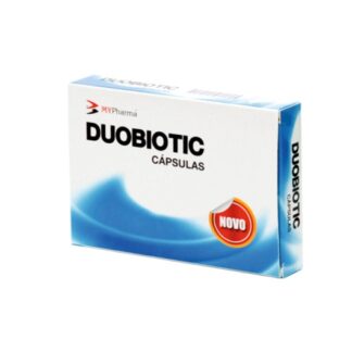 Duobiotic 30 Cápsulas suplemento alimentar constituido por prebióticos e probióticos que actuam como substracto para o crescimento e viabilidade de microorganismos benéficos para a flora intestinal.