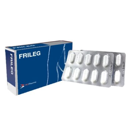 Frileg 90 Cápsulas suplemento alimentar contendo disosmina, gilbardeira e hesperidina.