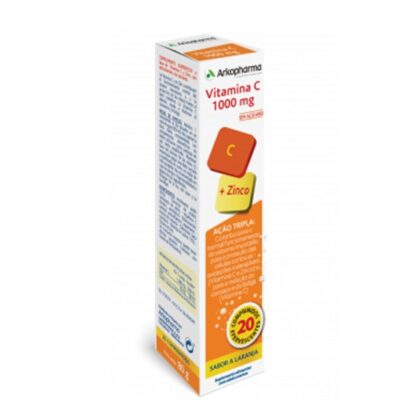 Arkopharma Vitamina C 1000mg + Zinco é um suplemento alimentar à base de Vitamina C e Zinco, sem açúcares.