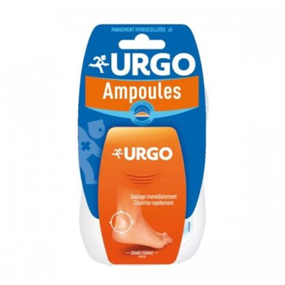 URGO Bolhas Calcanhar 5 Pensos, Pensos hidrocoloides para o tratamento de bolhas.