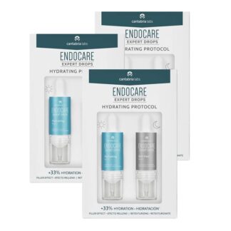 Endocare Expert Drops Hydrating Protocol 2x10ml, protocolo de dia e noite para uso diário com textura de soro e uma combinação de ingredientes ativos e tecnologias patenteadas da Cantabria Labs para uma hidratação profunda e duradoura