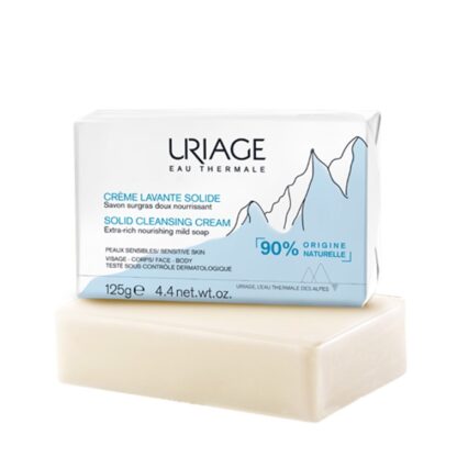 Uriage Creme Lavante Solido 125gr, com um agradável perfume, este cuidado de limpeza e nutrição