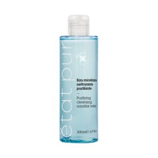 Etat Pur Água Micelar Desmaquilhante Purificante 200ml, limpa e remove a maquilhagem do rosto e dos olhos num só gesto.