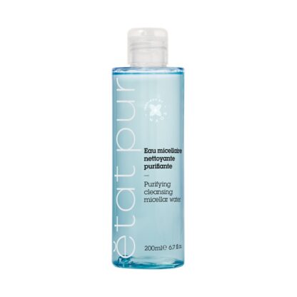 Etat Pur Água Micelar Desmaquilhante Purificante 200ml, limpa e remove a maquilhagem do rosto e dos olhos num só gesto.