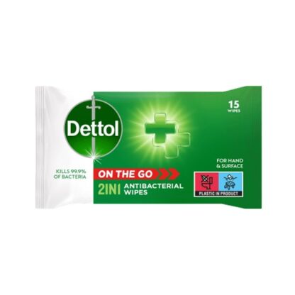 Dettol Toalhita Anti-Bacterianas 2 em 1 15 Toalhitas
