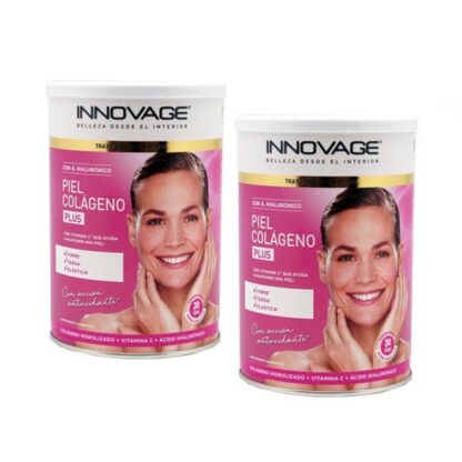 INNOVAGE Pele Coloagenio Plus Pó, suplemento alimentar que trata três principais causas de danos à pele, firmeza, hidratação e poderosa ação antioxidante.