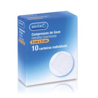 ALVITA COMPRESSA GAZE ESTERIL 5X5 X10 PHARMASCALABIS