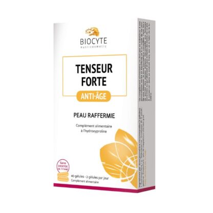 Biocyte Tenseur Plus 40 Cápsulas, suplemento alimentar à base de Hidroxiprolina, um aminoácido precursor de colagénio
