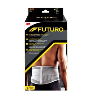 FUTURO Suporte Lombar S/M, o suporte de Conforto para Estabilização Lombar FUTURO™ proporciona o apoio extra