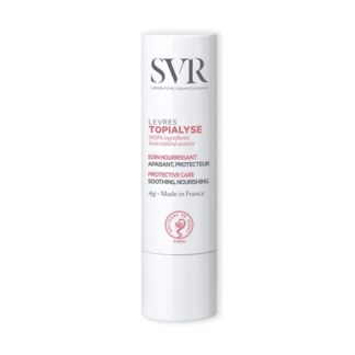 SVR Topialyse Stick Labial Vegetal 4 gr, especialmente concebido para lábios sensíveis, danificados e secos.