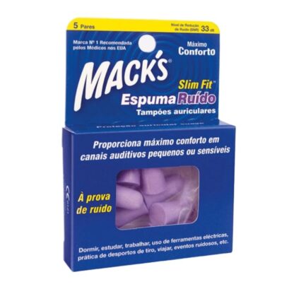 Mack's - Tampões p_ouvidos Espuma Ruído Slim Fit - 5 pares