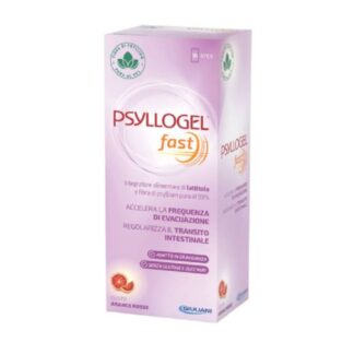 Psyllogel Fast Laranja Sanguínea, disponível em 10 práticos sticks, é um suplemento alimentar inovador que combina lactitol e fibra de psyllium pura a 99%, com adoçante.