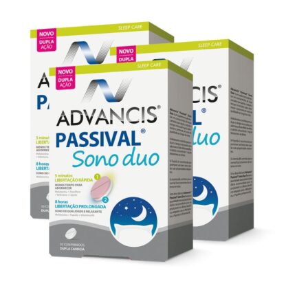 ADVANCIS Passival Sono Duo é um suplemento alimentar inovador, especialmente desenvolvido para promover um sono reparador de até 8 hora
