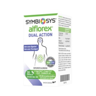 Symbiosys Alflorex® Dual Action é um suplemento alimentar inovador que combina ciência probiótica de alta qualidade com nutrientes essenciais para o equilíbrio digestivo e psicológico.